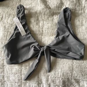 Gray large bathing suit top